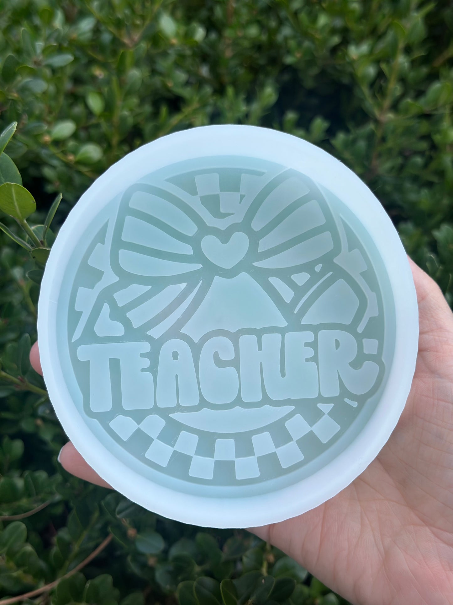 Checkered Teacher Round - Silicone Mold Only