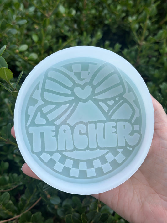 Checkered Teacher Round - Silicone Mold Only