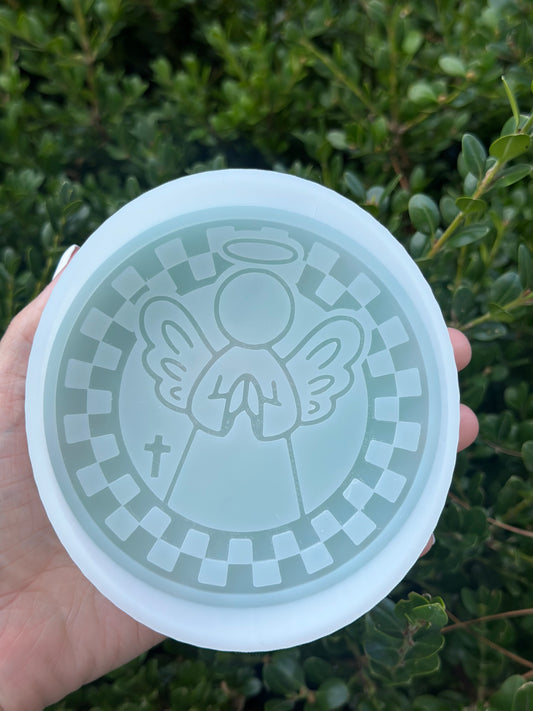 Angel Checkered Round - Silicone Mold Only