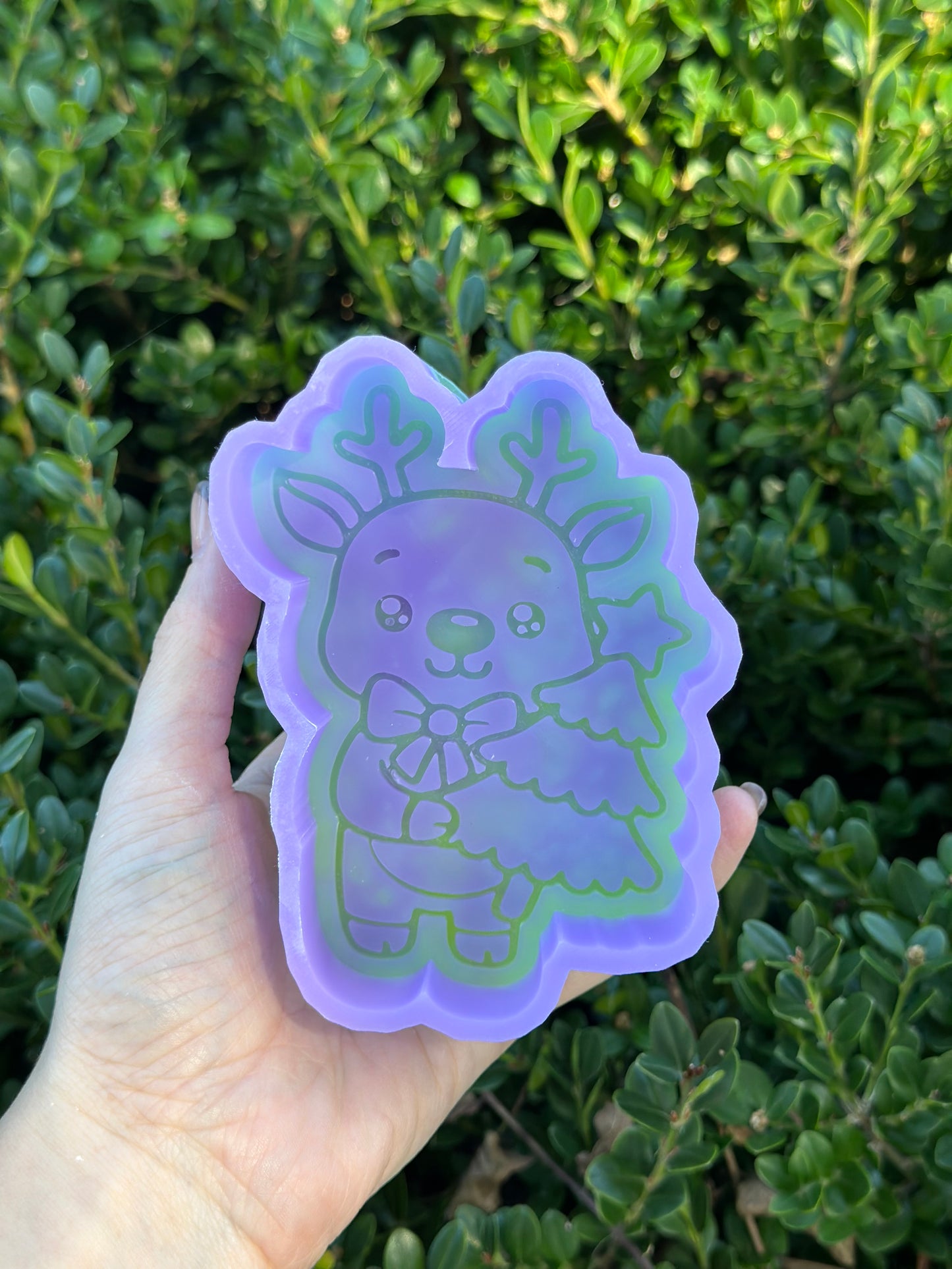 Reindeer With Xmas Tree - Silicone Mold Only