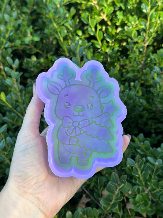 Reindeer With Xmas Tree - Silicone Mold Only