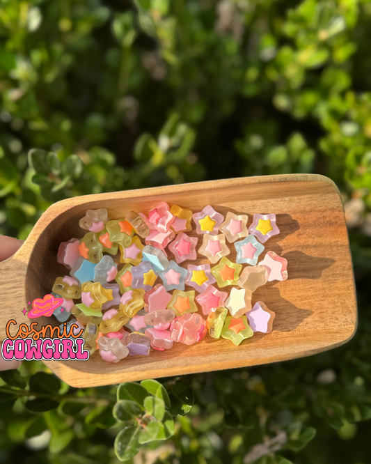 Two Toned Transparent Stars - Charms