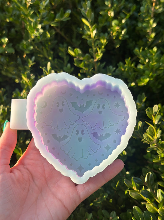 Ghost + Bats Heart - Silicone Mold Only