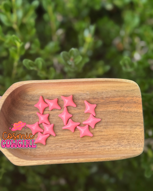 Hot Pink Four-Pointed Star - Charm