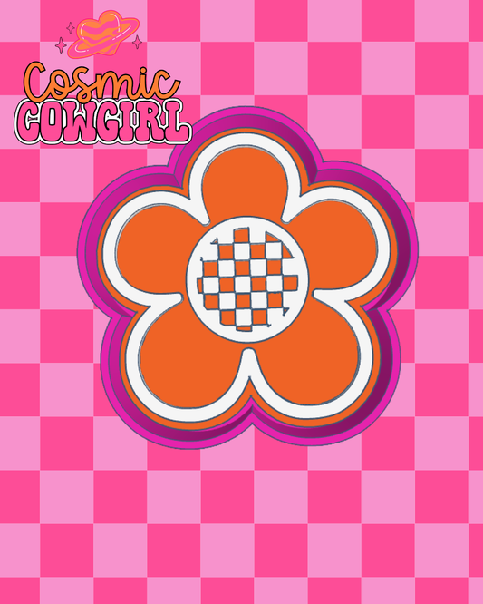 Checkered Daisy Flower - Silicone Mold
