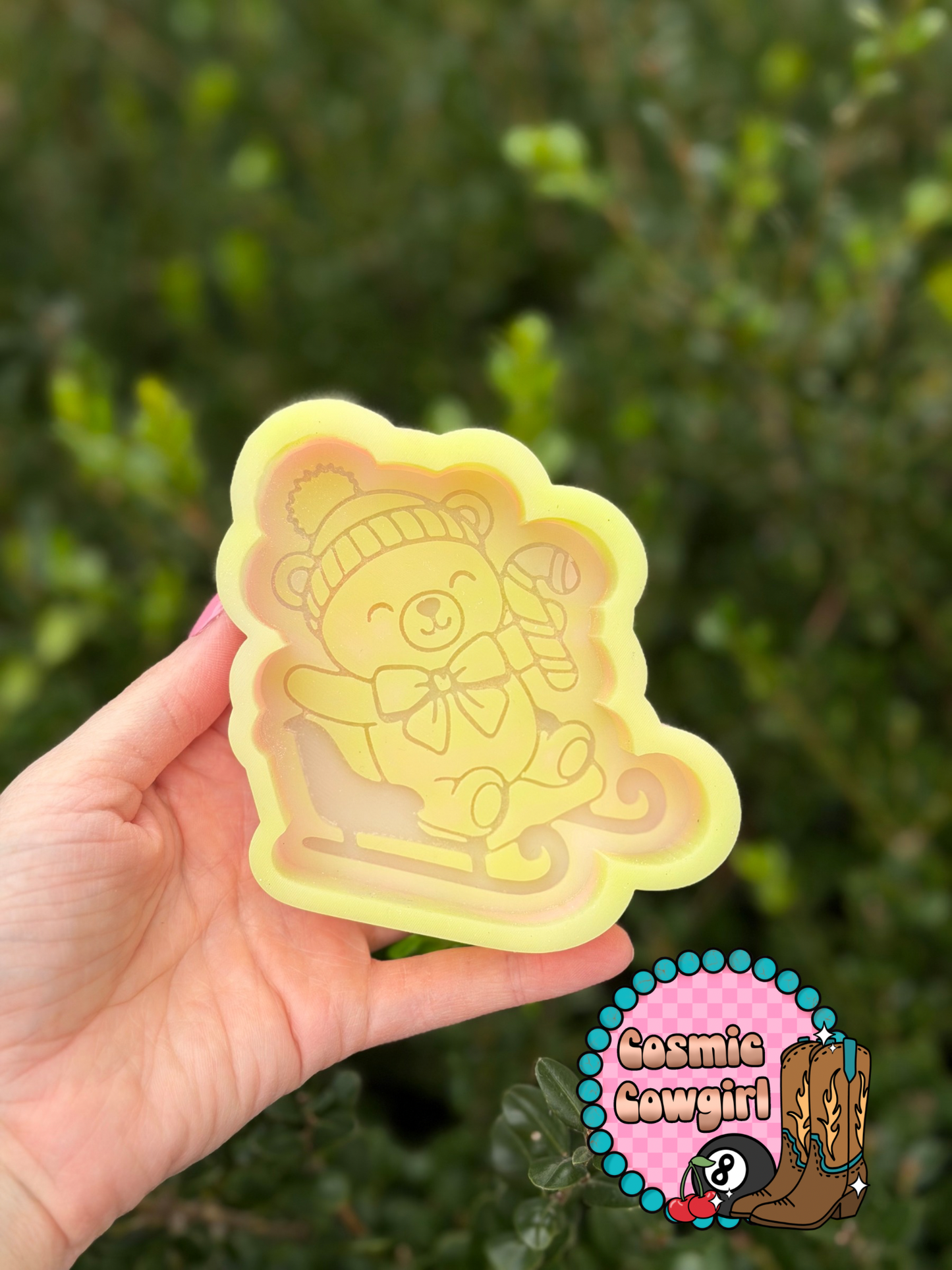 Bear on Sleigh - Silicone Mold Only