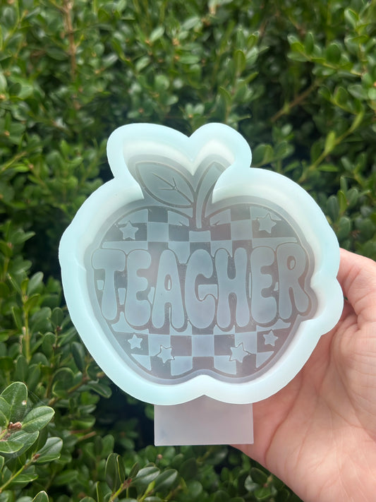 Checkered Teacher Apple - Silicone Mold Only