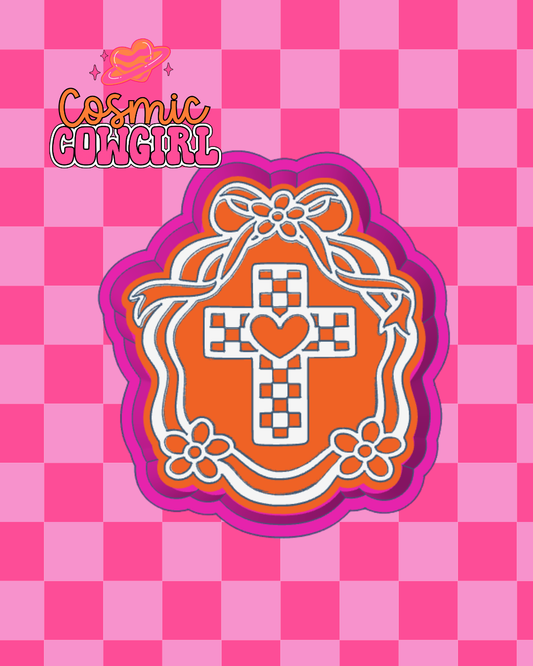 Checkered Cross Frame - Silicone Mold