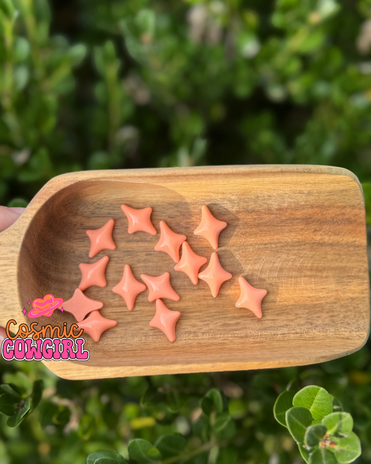 Coral Four-Pointed Star -Charms