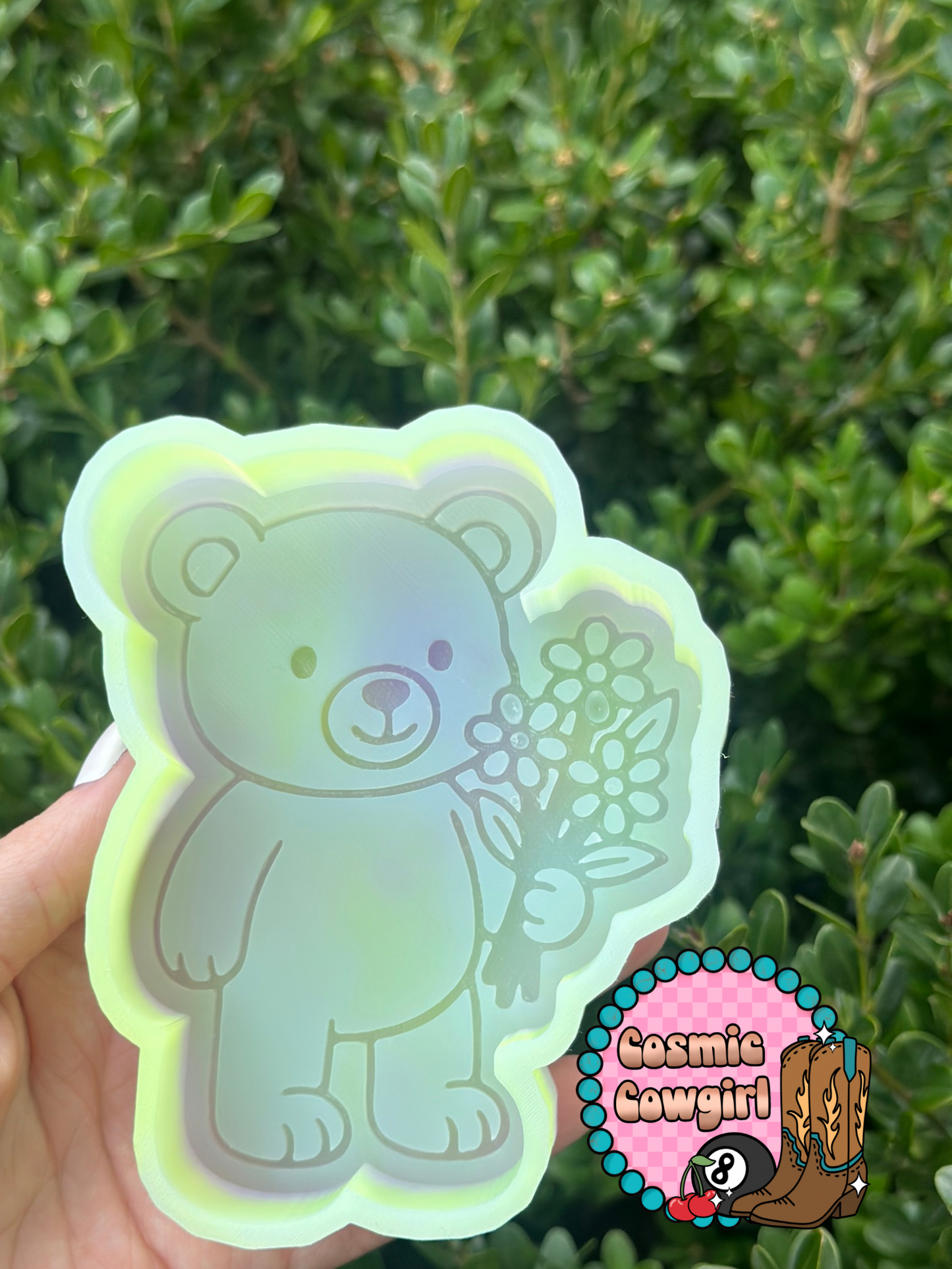 Bear With Flowers - Silicone Mold Only