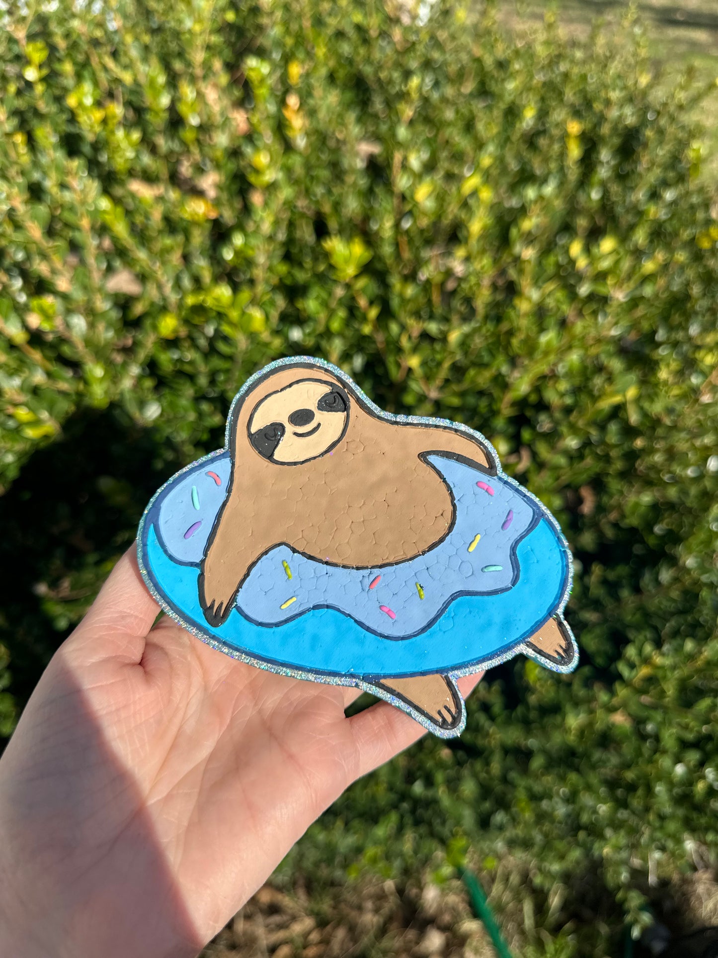 Sloth On Donut Float - Freshie