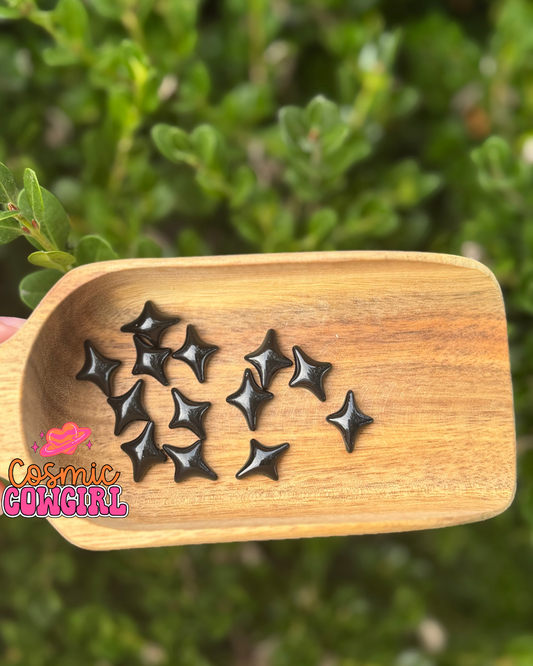 Black Four-Pointed Star - Charm