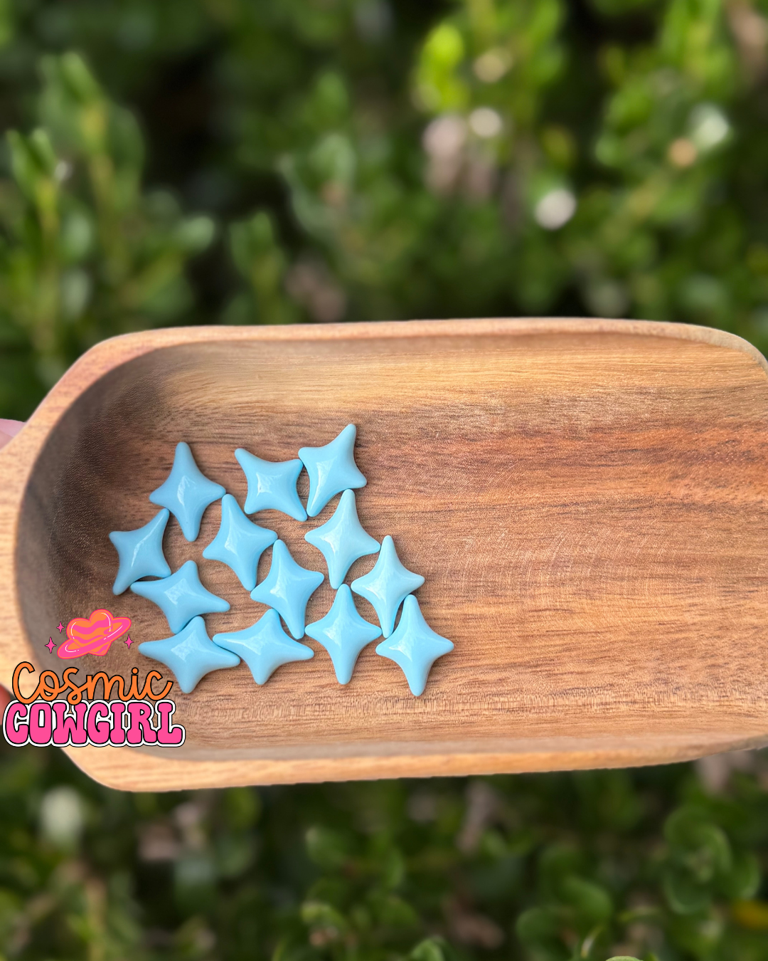 Blue Four-Pointed Star - Charm