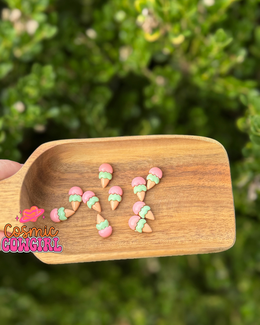 Pink + Green Ice cream Cone - Charms