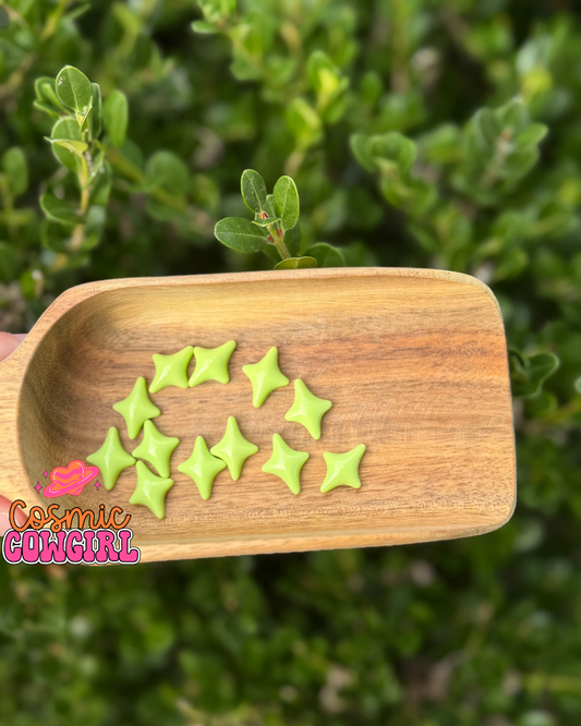 Green Four-Pointed Star - Charm
